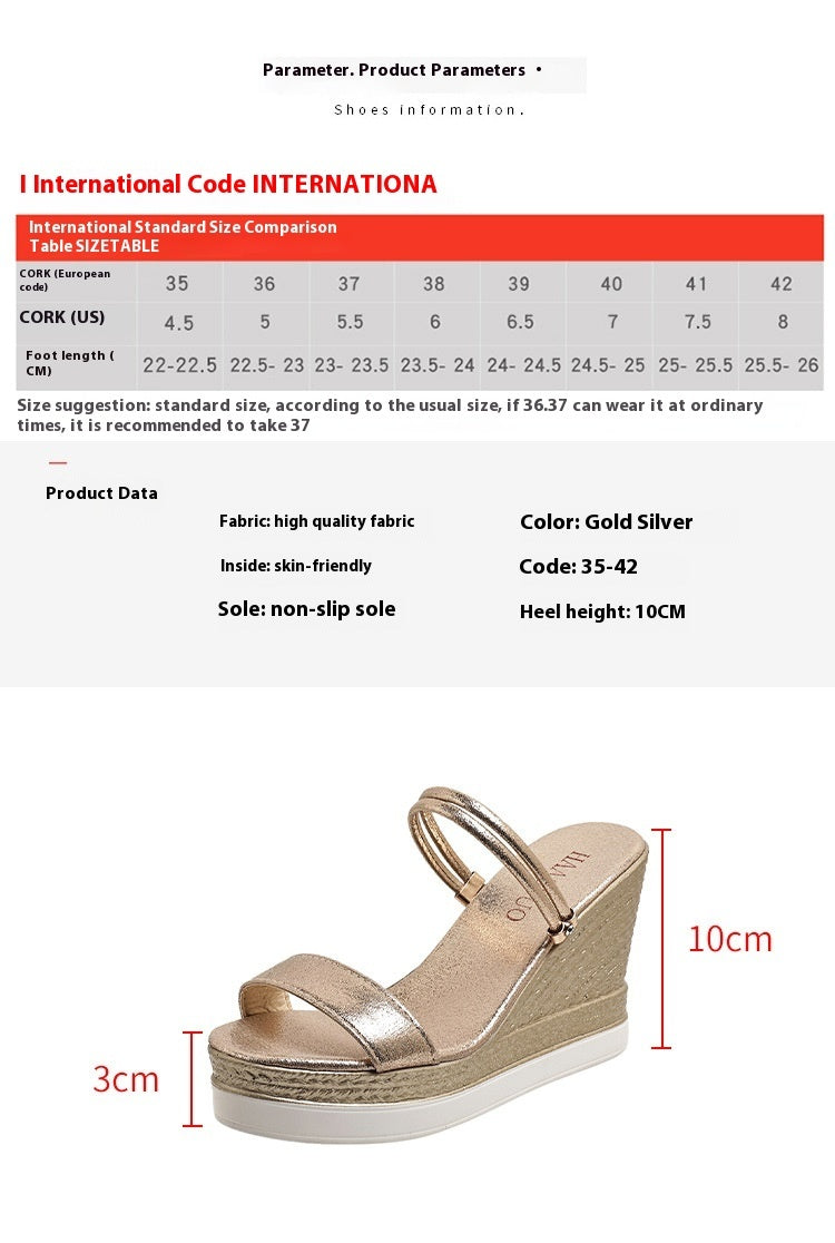 Sparkly Platform Wedge Sandals