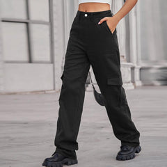 Solid Colour Cargo Pants