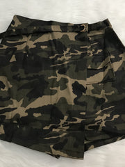 Camouflage Pocketed Mini Skirt Shorts