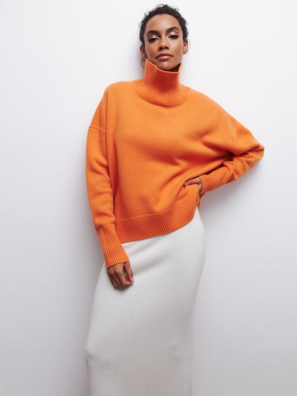 Knit Turtleneck Long Sleeve Sweater in 8 Colors S-L