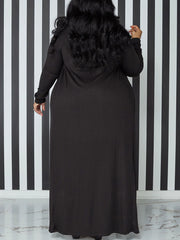Two Piece Plus Size Solid Color Tube Dress Cardigan Set