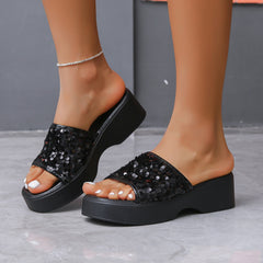 Sparkly Sequin Platform Sandals