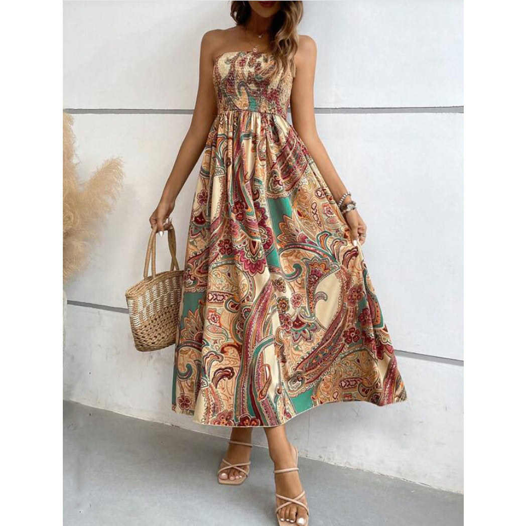 Ärmelloses A-Linien-Maxikleid mit Paisleymuster, S-XL