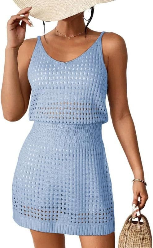 Cache-maillot de plage en tricot à bretelles spaghetti