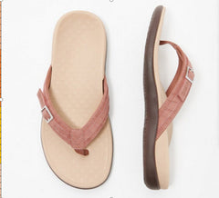 PU Leather Flat Heel Flip Flops