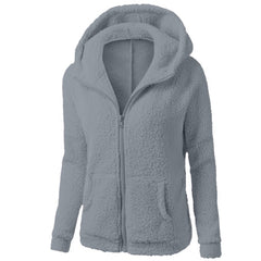 Fleece Zippered Sweater Hoodie with Pockets in 7 Colors S-XXL