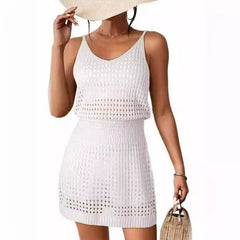 Cache-maillot de plage en tricot à bretelles spaghetti
