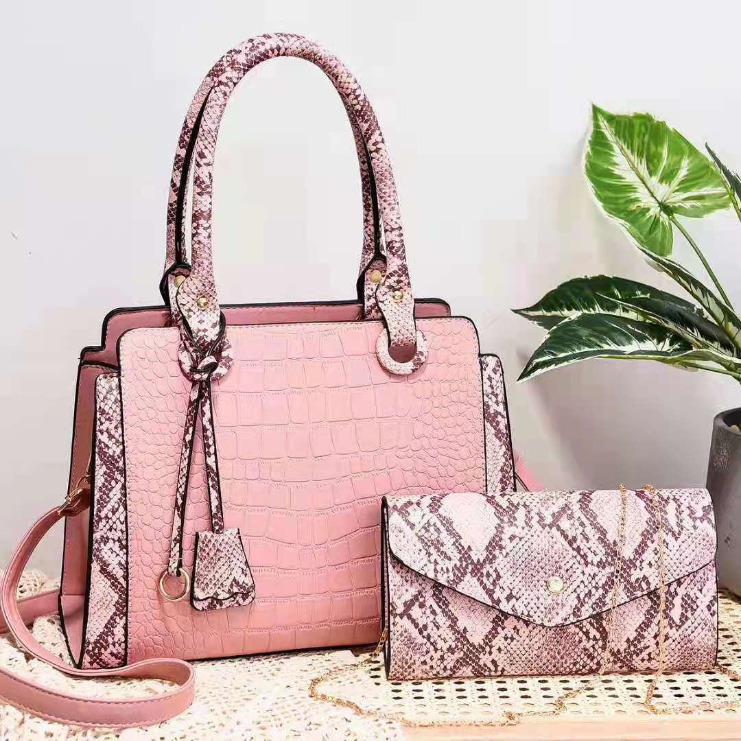 Snake Print Hand Shoulder Bag Two Piece Set