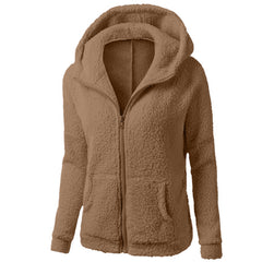 Fleece Zippered Sweater Hoodie with Pockets in 7 Colors S-XXL