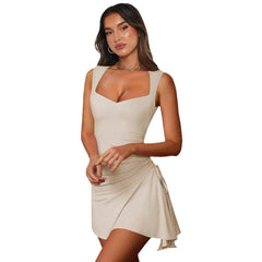 Sleeveless High Waist Fitted Mini Dress