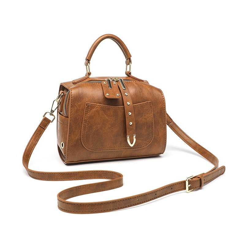 Solid Color Hand Shoulder Bag