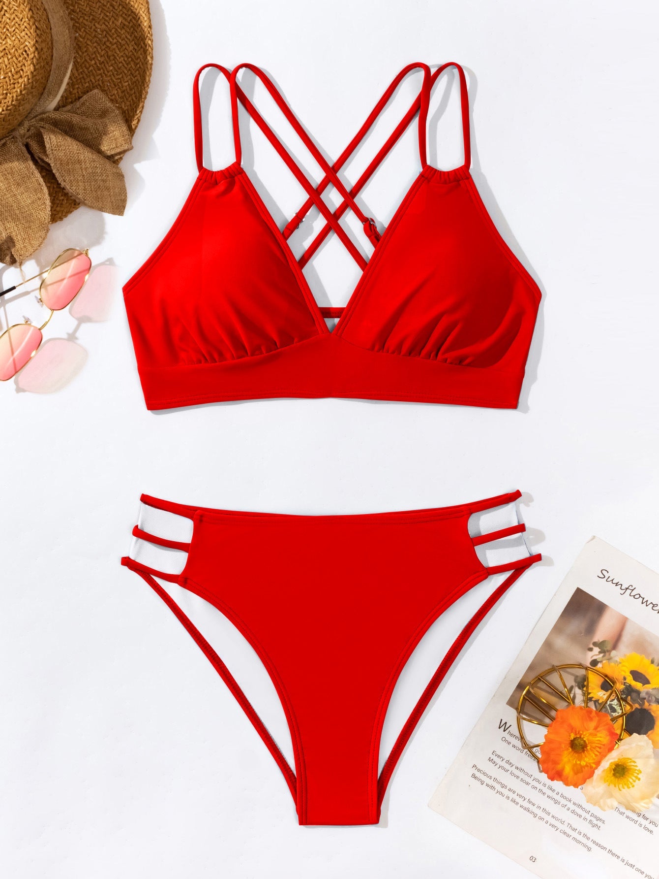 V-Neck Halter Bikini in 6 Colors S-XL