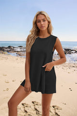Set aus ärmellosem Stricktop und passenden Shorts