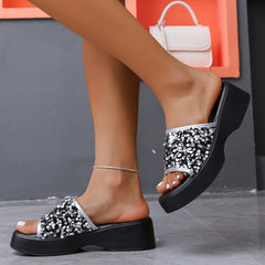 Sparkly Sequin Platform Sandals