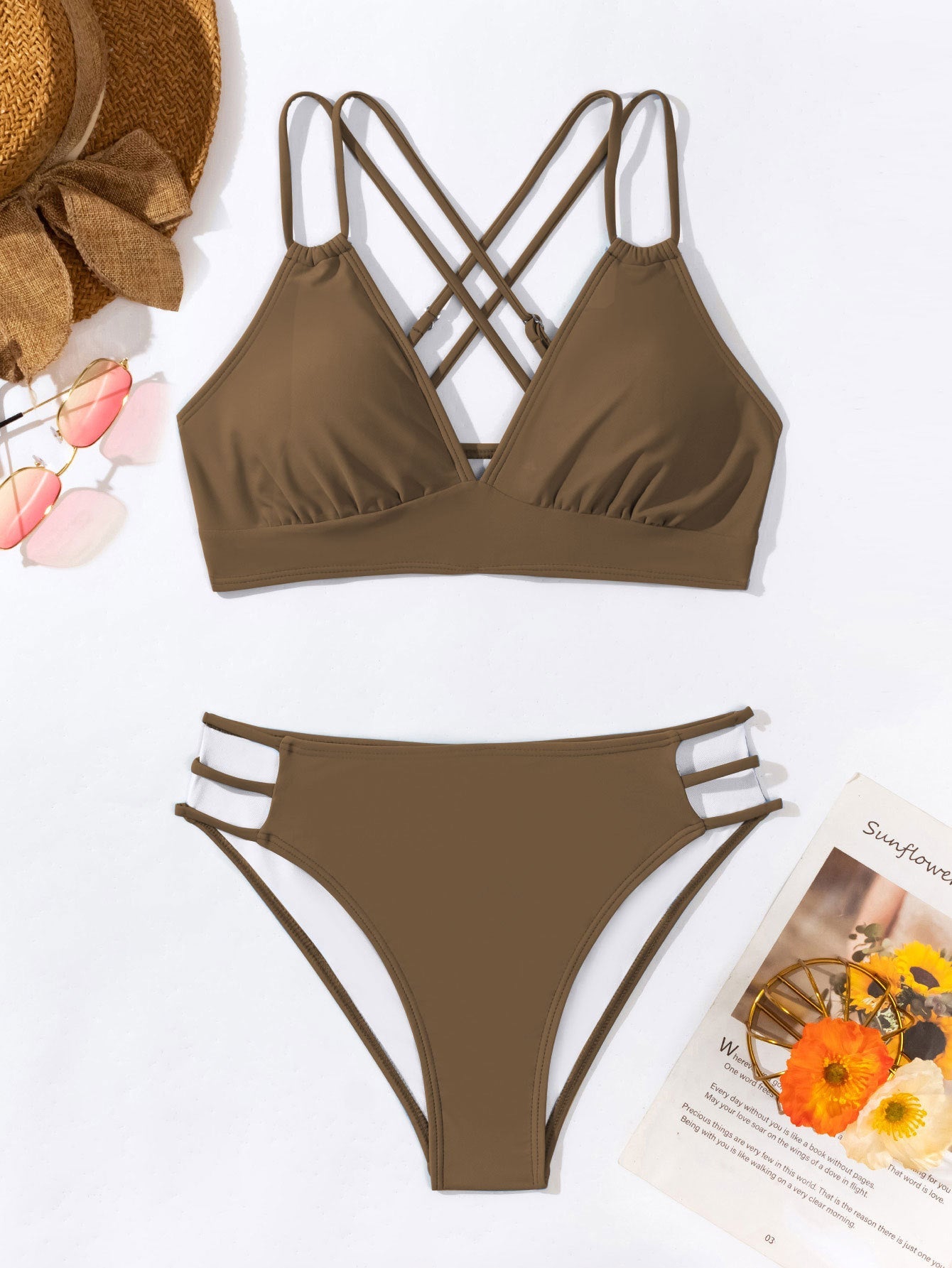 V-Neck Halter Bikini in 6 Colors S-XL