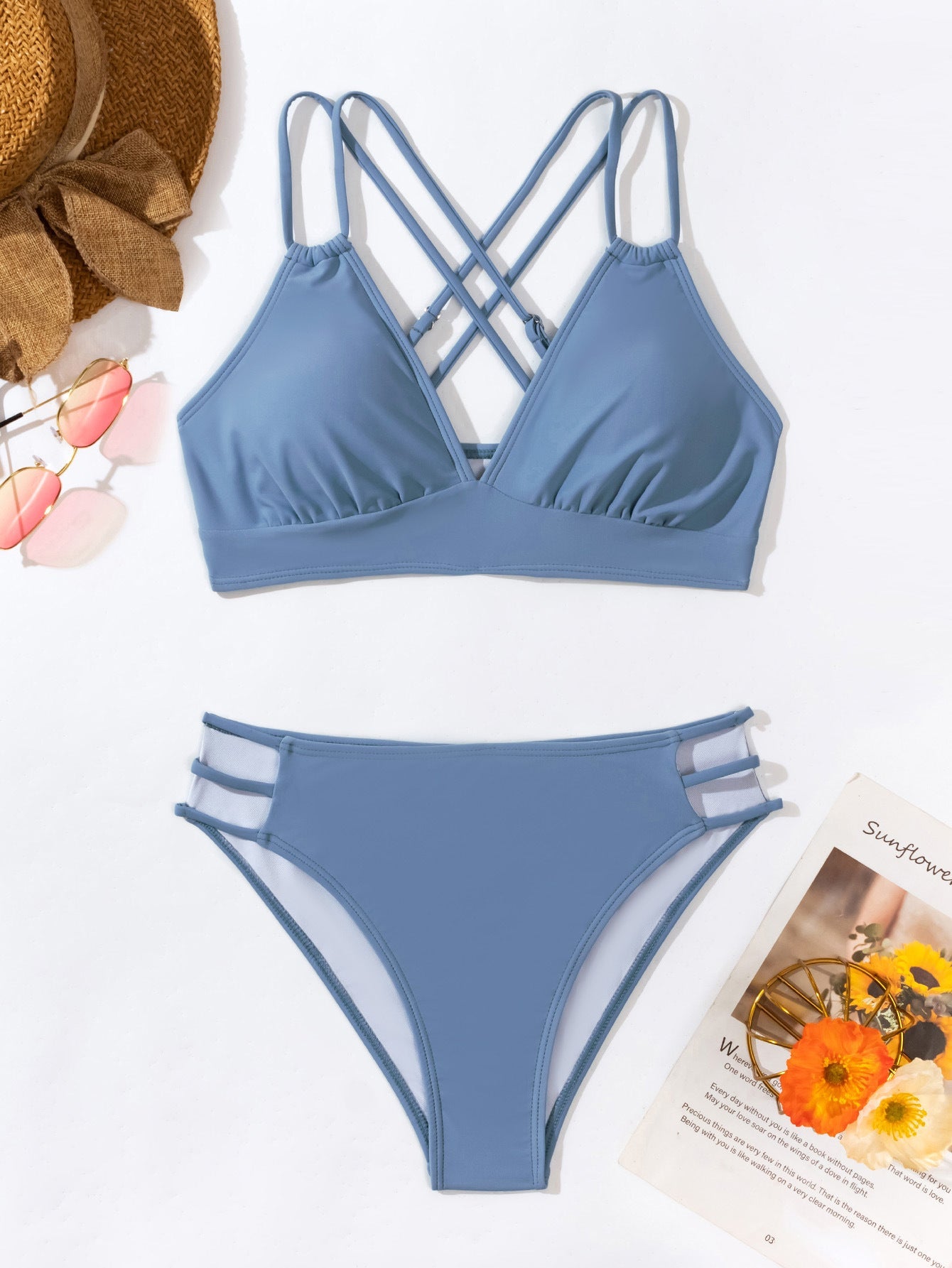 V-Neck Halter Bikini in 6 Colors S-XL