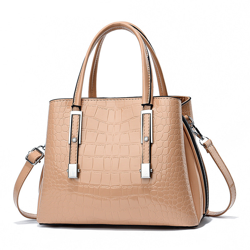 Crocodile Pattern Crossbody Bag with Zipper