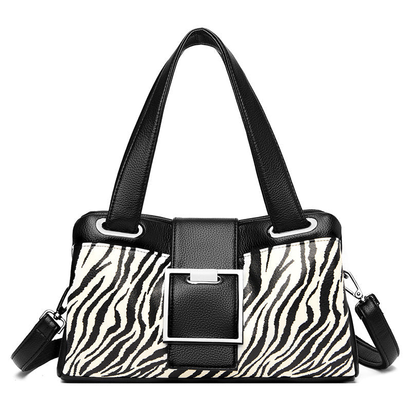 Printed Soft Leather Shoulder Messenger Bag in 2 Patterns