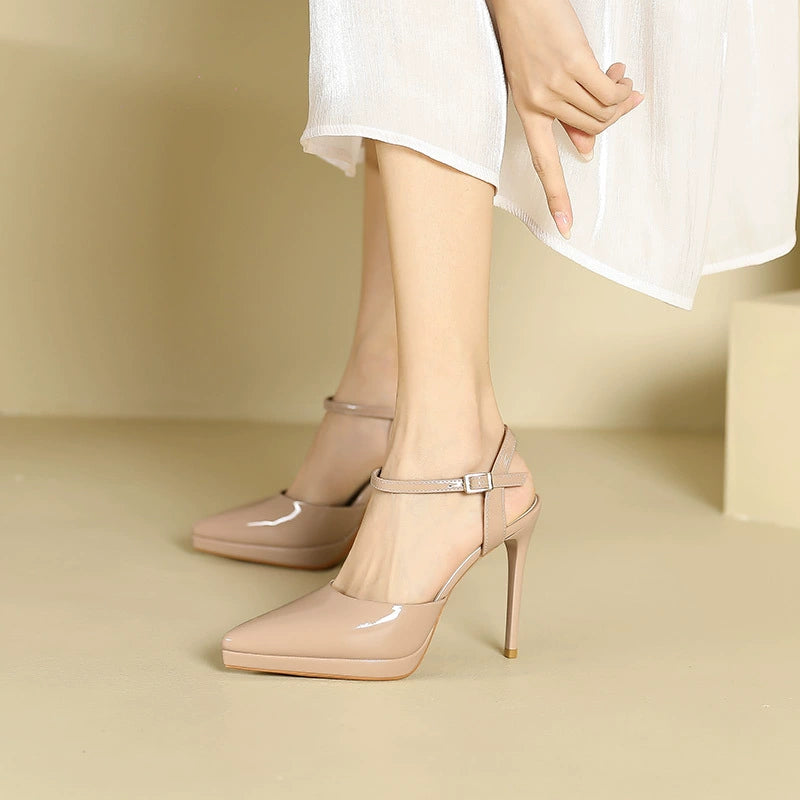 Cloth Pointed  Summer Thin Heels Dress Shoes