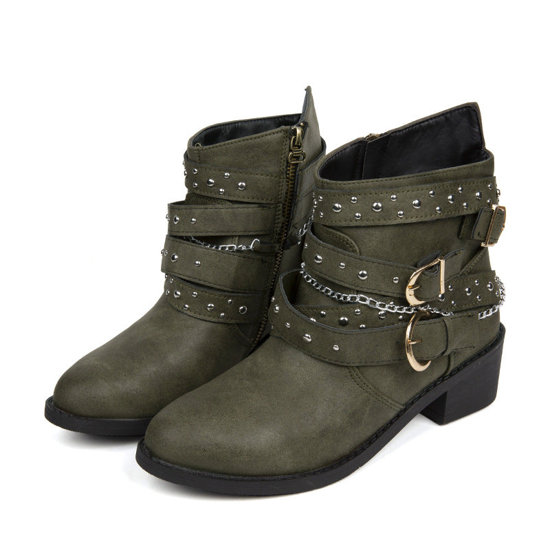 Doc Marten Boots with Rivets in 4 Colors
