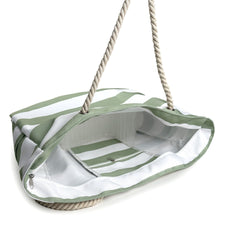 Large Capacity Striped Canvas Beach Tote