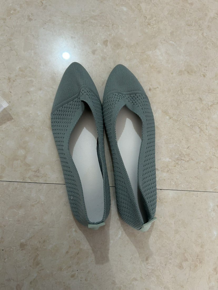 Pointed Toe Flat Sole Slip On Shoes