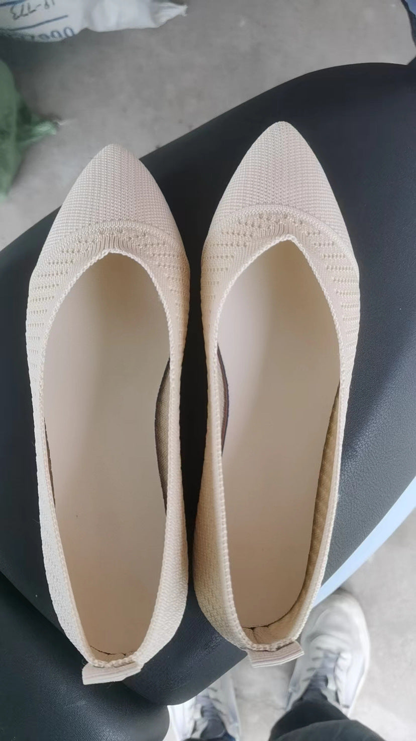 Pointed Toe Flat Sole Slip On Shoes