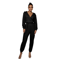 Langarm-Freizeit-Overall mit Kapuze in 4 Farben XS-XL
