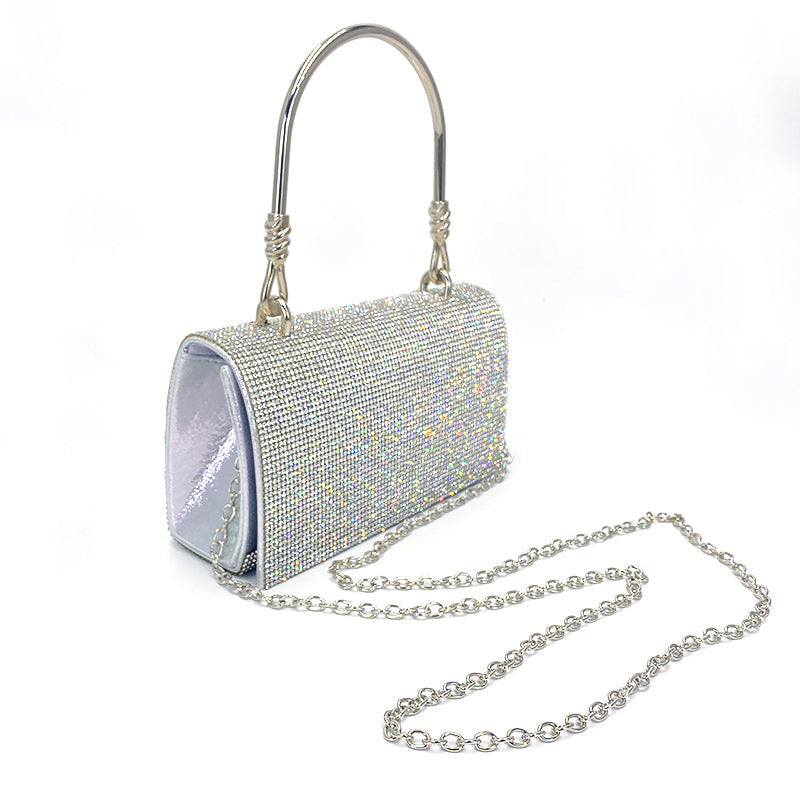 Elegant Hand Bag with Chain Shoulder Strap in 3 Colors