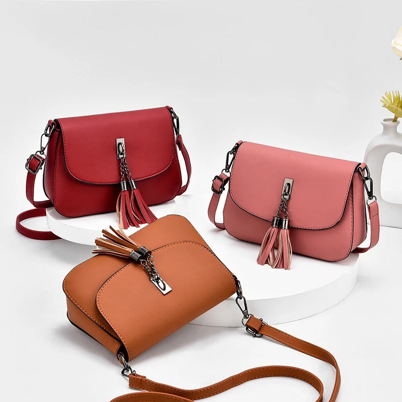 Messenger Shoulder Bag with Tassel in 5 Colors