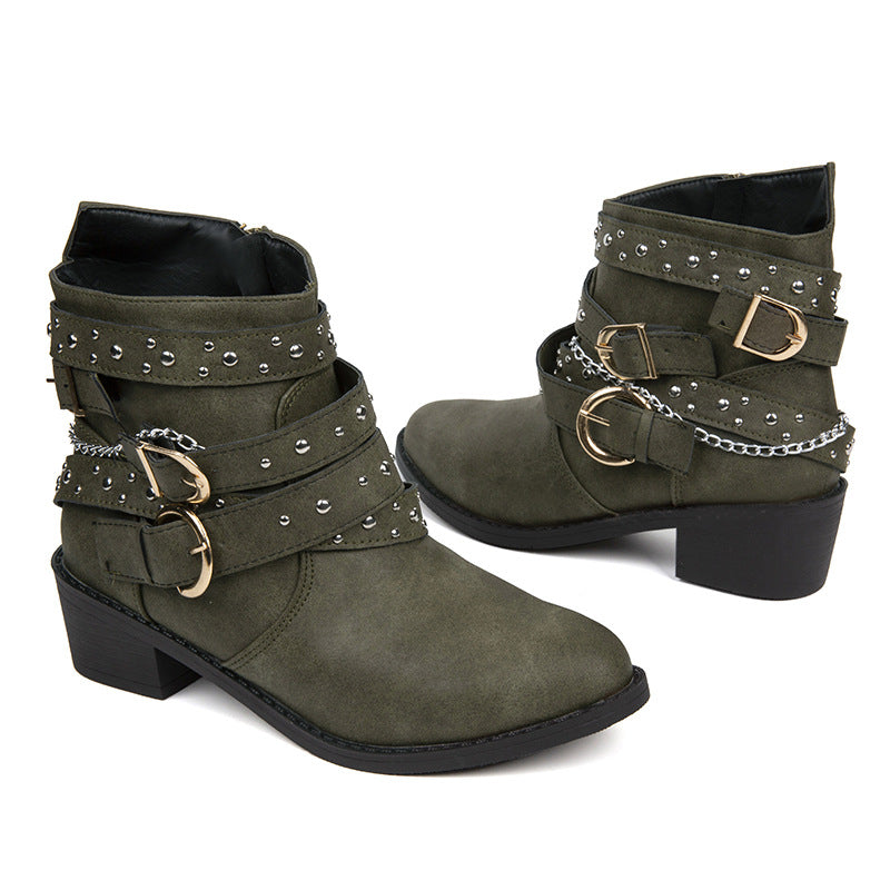 Doc Marten Boots with Rivets in 4 Colors