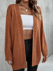 Mid-Length Long Sleeve Knit Cardigan