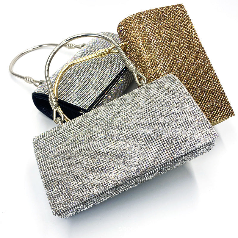 Elegant Hand Bag with Chain Shoulder Strap in 3 Colors