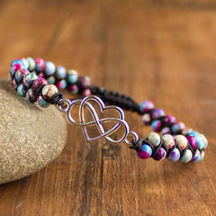 Bohemian Double Layer Stone Bracelet with Heart
