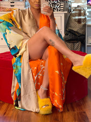 Floral Print Beach Cover-Up Cardigan