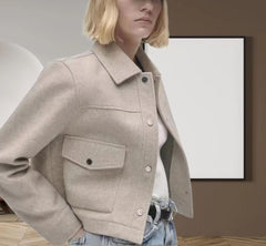 Long Sleeve Cropped Buttoned Jacket in 7 Colors S-L
