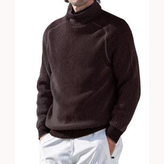 Men's High Collar Long Sleeve Knit Sweater in 5 Colors M-3XL