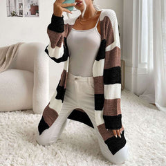 Long Sleeve Striped Knit Cardigan