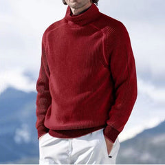 Men's High Collar Long Sleeve Knit Sweater in 5 Colors M-3XL