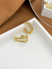 Minimalist Double Layer Geometric Earrings