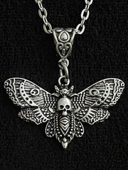 Halloween Moth Skull Pendant Necklaces