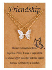 Double Layer Butterfly Pendant Chain Necklaces