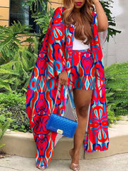 Floral Print Two-Piece Cardigan Set