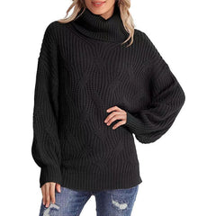 Gestrickter Langarm-Rollkragenpullover in 6 Farben S-XXL 