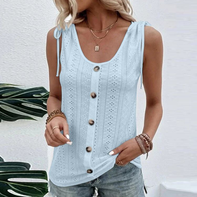 Solid Tank Top with Buttons in 5 Colors Sizes 4-16