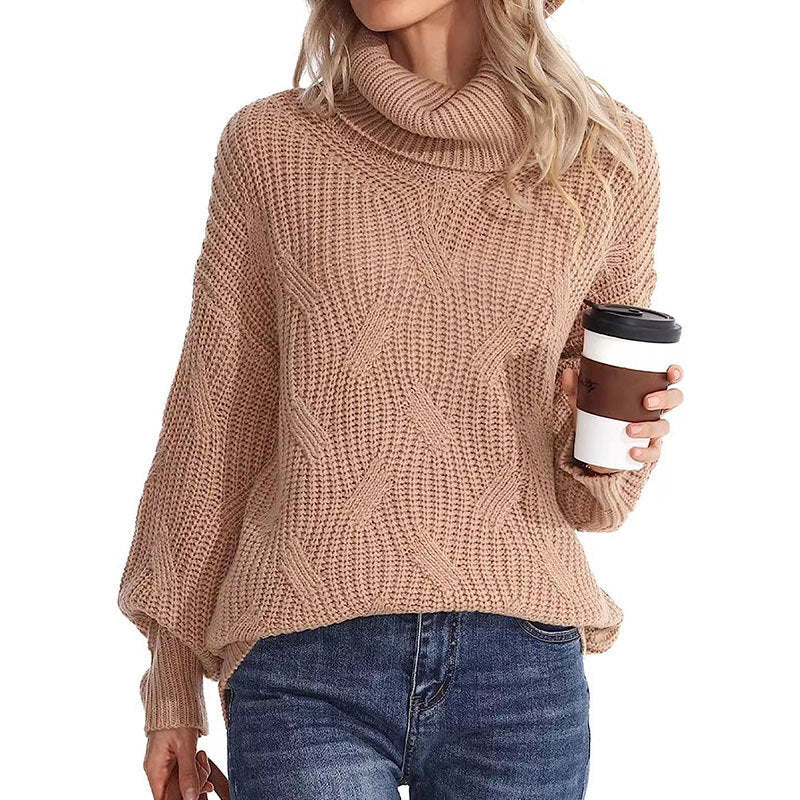 Gestrickter Langarm-Rollkragenpullover in 6 Farben S-XXL 