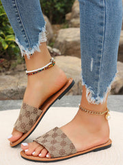 Casual Print Flat Slide