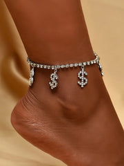 Dollar Sign Rhinestone Anklet