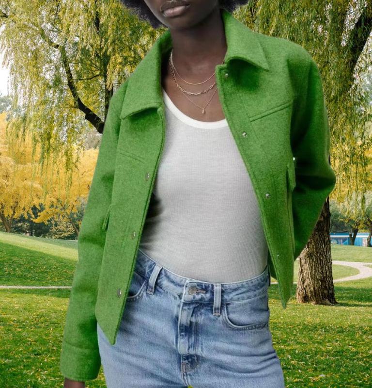 Long Sleeve Cropped Buttoned Jacket in 7 Colors S-L
