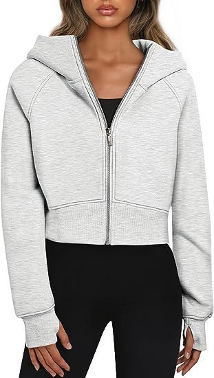 Kurzes Langarm-Sweatshirt mit Kapuze in 6 Farben S-XL 